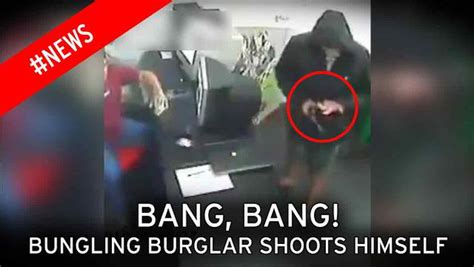 Watch the incredible moment man shoots himself in the head .